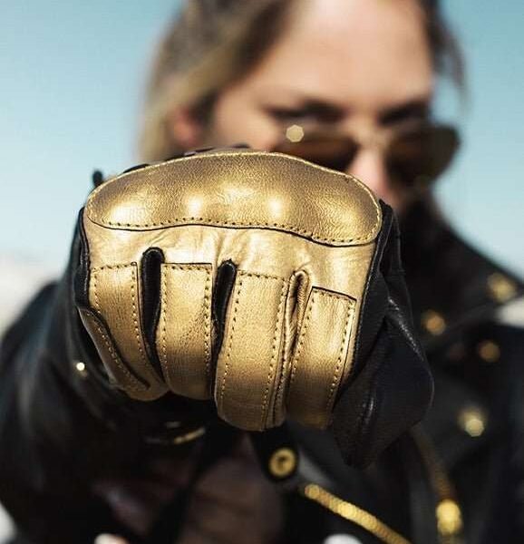 EUDOXIE Jody Burn Gloves in Black and Gold