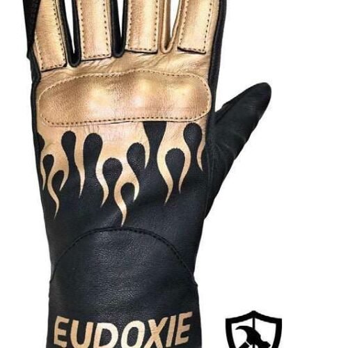 EUDOXIE Jody Burn Gloves in Black and Gold