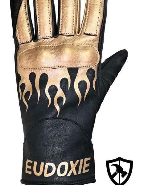 EUDOXIE Jody Burn Gloves in Black and Gold