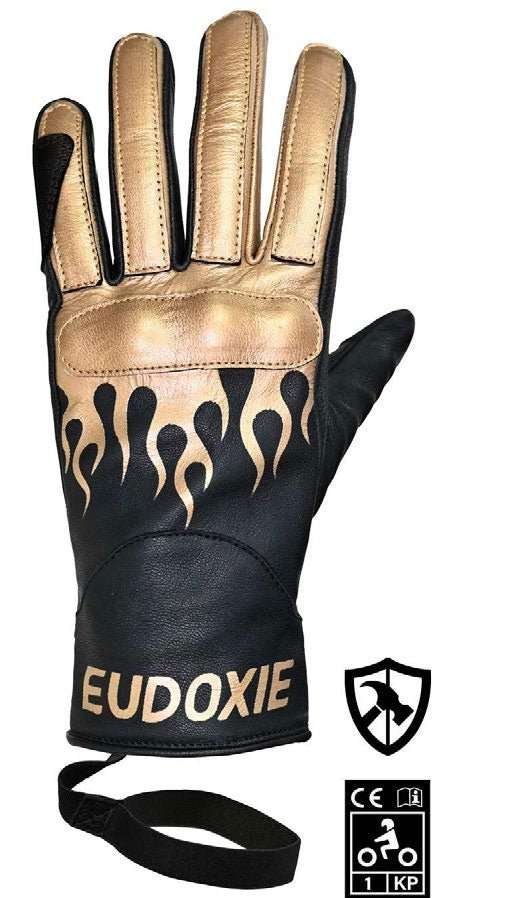 EUDOXIE Jody Burn Gloves in Black and Gold