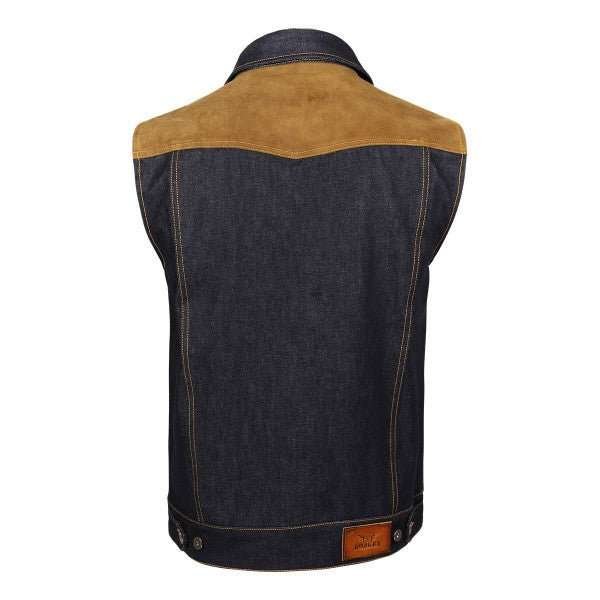 rokker mixed vest denim