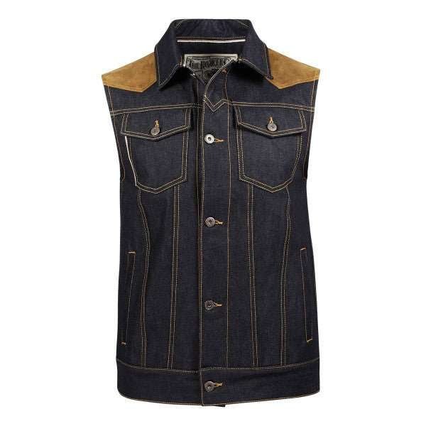 rokker mixed vest denim