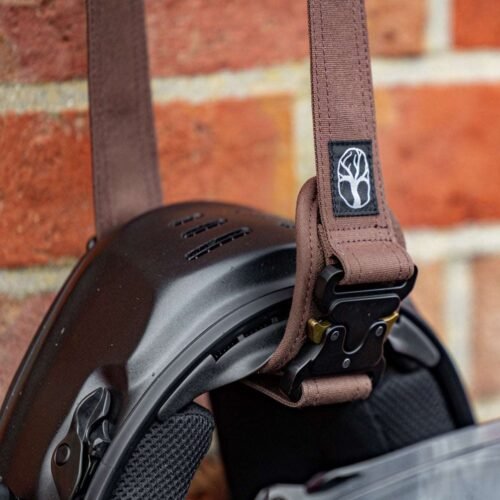 Sling Waxed Cotton Motorcycle Helmet Strap in Brown