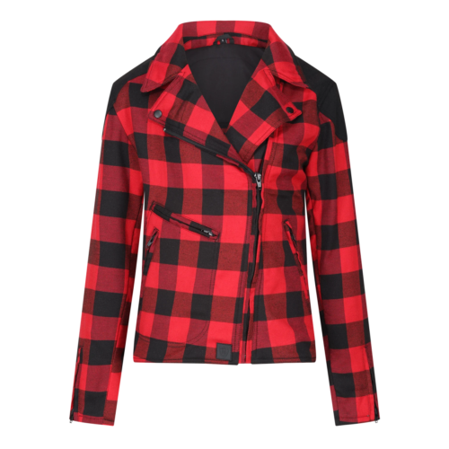 motogirl jessie flannel jacket in red png